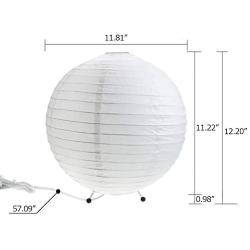 Archi Table Lamp, Standing Lamps with Rice Paper Shade for Bedroom, Livingroom (Ball)