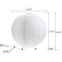 Archi Table Lamp, Standing Lamps with Rice Paper Shade for Bedroom, Livingroom (Ball)