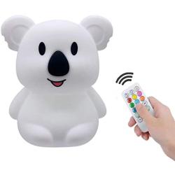 Big Size Night Lights Kid, Bedside lamp, Bedroom Light, LED Lights, Baby Nursery lamp, Break Resistant, Eye Caring, Adjustable Brightness & Color and Time setting, Touch + Remote Control - Large Koala