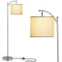 Addlon Floor Lamp for Living Room with Lamp Shade and 9W LED Bulb Modern Standing Lamp Floor Lamps for Bedrooms Silver