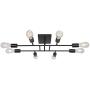 TULUCE Industrial Ceiling Light Semi Flush Mount Light Fixture Modern Black Sputnik Chandelier with 8 Lights for Dining Room Kitchen Living Room Lighting