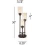 Libby Modern Industrial Console Table Lamp Bronze 3-Light Amber Seedy Glass Shade for Living Room Bedroom Office - Franklin Iron Works