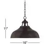 Essex Dyed Bronze Pendant Light 16'' Wide Modern Farmhouse Industrial Rustic Hammered Dome Shade Fixture for Kitchen Island Dining Room - Franklin Iron Works