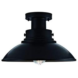 Addington Park 31801 Seascape Collection 1-Light Contemporary Barnyard Outdoor Flush Mount, Black