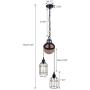 VILUXY Vintage Industrial Pulley Pendant Light with 2 Cage Shade Adjustable Black Ceiling Hanging Light Indoor Island Lamp for Dining Living Room Kitchen Hallway Foyer Farmhouse