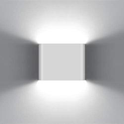 KAWELL Modern Wall Lamp Outdoor Indoor Wall Sconce, 6W Waterproof Up Down Led Wall Lights Wall Mount Lighting Fixture for Porch Corridor Bedroom Bathroom Hallway, White 6000K