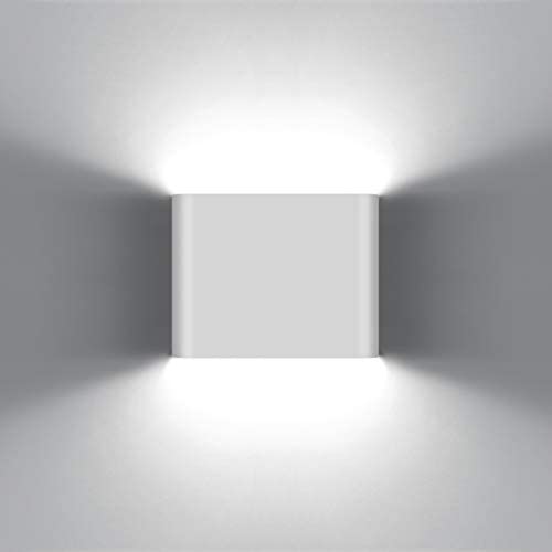 KAWELL Modern Wall Lamp Outdoor Indoor Wall Sconce, 6W Waterproof Up Down Led Wall Lights Wall Mount Lighting Fixture for Porch Corridor Bedroom Bathroom Hallway, White 6000K