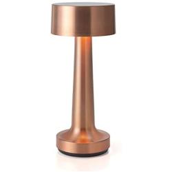 Modern Table Lamp Cordless Lighting 3W Dumbbells Style Dimmable Touch Switch LED Rechargeable Wireless Aluminium Desk Lamp for Restaurant Reading Bar Coffee Shop [2020 New] (Copper)