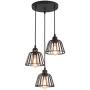 Rustic Industrial Pendant Light,3 Lights Industrial Ceiling Hanging Light Fixture Chandelier E26 for Kitchen Island Bedroom Living Dining Room,Black