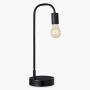 Keymit 3 Way Dimmable Edison Industrial Lamp, Bedside Lamp, Warm LED Table Lamp for Bedroom Living Room, Nightstand Black Lamps, A19 8W 2200K Clear LED Filament Bulb Included