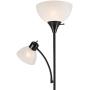 Globe Electric 67135 Delilah 72'' Torchiere Adjustable Reading Light, Matte Black, Frosted Plastic Shade, 3-Step Floor Lamp Socket, Rotary On/Off Switch, 72.88''