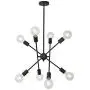 BONLICHT Black Sputnik Chandeliers 8 Light Vintage Industrial Semi Flush Mount Ceiling Light Mid Century Modern Pendant Lighting for Kitchen Dining Room Foyer Hallway