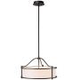 Pendant Lighting 18 inch 3 Light Drum Pendant Light with Fabric Shade and Glass Diffuser in Dark Bronze, Classic Convertible Drum Chandelier for Living & Dinning Room XiNBEi-Lighting XB-P1199-DB