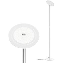 TROND LED Torchiere Floor Lamp, Modern Sky Tall Dimmable Lamp 30W, 5500K Natural Daylight, Max. 5000lm, 71-Inch, 30-Min Timer, Standing Pole Uplight for Living Room Bedroom Office, Silver