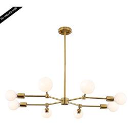HAHZT Gold Sputnik Chandelier 8 Lights Industrial Pendant Lighting Modern Sputnik Chandelier for Dining Room Kitchen Living Room Bedroom(Not Including Bulb)