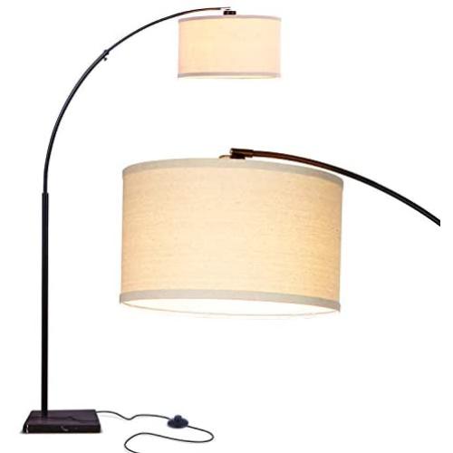 Brightech Logan - Contemporary Arc Floor Lamp w. Marble Base - Over The Couch Hanging Light On Arching Pole - Modern Living Room Lighting Matches Decor & Gets Compliments - Black Brightech Logan - Contemporary Arc Floor Lamp w. Marble Base - Over The Couch Hanging Light On Arching Pole - Modern Living Room Lighting Matches Decor & Gets Compliments - Black