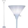 Floor Lamp by Light Accents - Mary Floor Lamp for Living Rooms - Standing lamp - Pole Light - Torchiere Floor Lamp - Bedroom Floor Lamp - Torch Lamps Bright Reading Light with White Shade (White)