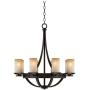 Sperry Industrial Bronze Chandelier 28'' Wide Rustic Farmhouse Cylinder Scavo Glass 8-Light Fixture for Dining Room House Foyer Kitchen Island Entryway Bedroom Living Room - Franklin Iron Works