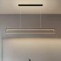 LITFAD Rectangle Ceiling Hanging Light Fixture Modern LED Pendant Lighting Minimalism Metal Dining Room LED Island Pendant in Black for Living Room Restaurant Bar, White Light