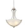 Milbury Satin Nickel Pendant Chandelier 19 1/2'' Wide Modern White Alabaster Glass Bowl 3-Light Fixture for Dining Room House Foyer Kitchen Island Entryway Bedroom Living Room - Possini Euro Design