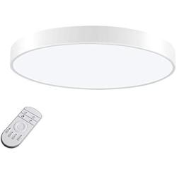 48W Dimmable LED Ceiling Light, 3000K-6000K Remote Control, 2880LM Surface Mount Ceiling Light Fixture, 23.6IN / 60CM Round Panel Led Light, Indoor Lamp for Living Room, Bedroom, Hallway, by Dorforeen