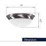 CORAMDEO 11 Inch LED Decorative Flush Mount Ceiling Fixture, Color Select Switch, Built in LED Gives 125W of Light from 16.4W of Power, 1150 Lumen, Dimmable, Nickel Finish with Frosted Glass