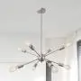 8 Lights Sputnik Chandelier Brushed Nickel Pendant Lighting Modern Vintage Ceiling Lamp Mid-Century Hanging Lamps for Dining Room Kitchen Island Bedroom Satellite Chandeliers