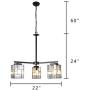 Artzone 3-Light Chandelier Tiffany Style Dining Table Light Black Finishing Dining Room Chandelier Hanging Pendant Lighting Adjustable Kitchen Light Fixtures