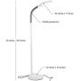 Brightech Litespan LED Bright Reading and Craft Floor Lamp - Modern Standing Pole Light & Gooseneck - Dimmable, Adjustable Task Lighting Great in Sewing Rooms, Bedrooms - White