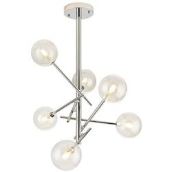 Dellemade Sputnik Chandelier 6-Light Ceiling Light Globe Pendant Lamp for Bedroom, Living Room, Dining Room, Chrome Silver