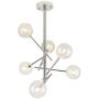Dellemade Sputnik Chandelier 6-Light Ceiling Light Globe Pendant Lamp for Bedroom, Living Room, Dining Room, Chrome Silver