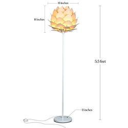 Brightech Artichoke Floor Lamp - Unique Modern Bohemian (Boho) Standing Light for Trendy Vintage Living Rooms, Bedrooms- Modern Multi-Panel Wooden Shade – Tall Pole Uplight Lamp