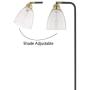 Black Floor Lamp, Contemporary Standing Lamp with Hanging Bubble Glass Lamp Shade, Industrial Light for Living Room Bedroom Farmhouse