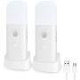 Motion Sensor Light Indoor, Dimmable LED Night Light, Build in 2000mAh Rechargeable Battery Operated, Portable Motion Activated Night Light for Kids Room, Bathroom,Living Room, Bedroom.Cold(2 Pack)