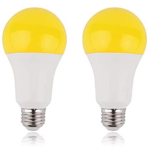 Yellow Led Light Bulb, Dusk to Dawn LED Outdoor Lighting 15W (100 Watt Equivalent) 1500LM E26 Auto On/Off