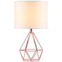 SOTTAE Modern Style Rose Gold Hollowed Out Base Living Room Bedroom Beside Table Lamp, Desk Lamp with White Fabric Shade SOTTAE Modern Style Rose Gold Hollowed Out Base Living Room Bedroom Beside Table Lamp, Desk Lamp with White Fabric Shade