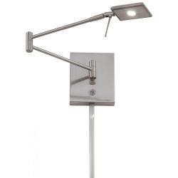 George Kovacs P4328-084, Georges Reading Room, 1 Light LED Swing Arm Wall Lamp, Brushed Nickel