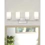 Zeyu 4-Light Bathroom Light Fixture, Vanity Light for Bathroom Living Room 26 Inch, Brushed Nickel Finish with Frosted Glass Shade, 6106-4 BN