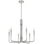 XiNBEi Lighting Chandelier Pendant Light, Nickel Chandeliers with LED Bulb Modern Adjustable Hanging Ceiling Light for Living & Dining Room XB-C1213-6-BN
