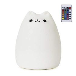 Cat Lamp,GoLine Gifts for 3 4 5 Year Old Girls,Graduation Gifts for Teen Girls,Kids Night Light for Bedroom,Kawaii Kitty Baby Nursery Lamp with Remote Control.