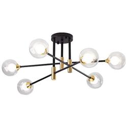 Dellemade Modern Sputnik Chandelier, XD00958 6 Lights Mid-Century Ceiling Light with Glass Shades,Globe Pendant Light Fixture