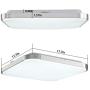 Modern LED Ceiling Light Flush Mount, 1.57in Ultral-Thin Square Aluminum LED Ceiling Lamp Fixtures,5000K Daylight,1500lm for Bedroom Kitchen