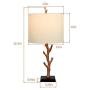 Maxax Table Lamps Sets of 2 Beside Nightstand Lamps with White Fabric Shade for Living Room and Bedroom,Rusty Finish