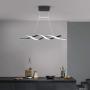 Jaycomey Modern Chandelier,32W LED Acrylic Wave Pendant Light,Contemporary Chandeliers for Dining Rooms Dinner Table Kitchen Restaurant,Cool White/6000K,Black