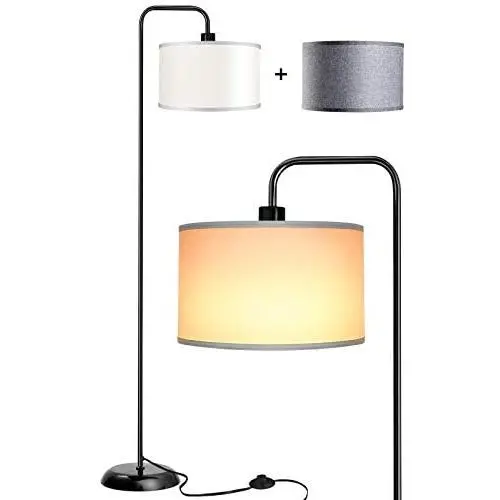 Qimh Floor Lamp with 2 Lamp Shades (Gray,Beige) ,Indoor Pole Light to Match Living Room,Bedroom in Farmhouse, Vintage, or Rustic Style - Standing, Tall Lighting Qimh Floor Lamp with 2 Lamp Shades (Gray,Beige) ,Indoor Pole Light to Match Living Room,Bedroom in Farmhouse, Vintage, or Rustic Style - Standing, Tall Lighting
