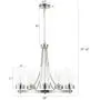 CO-Z 5 Light Chandelier Brushed Nickel, Modern Dining Room Light Fixture Hanging with Clear Glass Shade, Wagon Wheel Chandelier with Adjustable Chain for Living Room Bedroom Kitchen