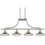 Emile Oiled Rubbed Bronze Large Linear Island Pendant Chandelier 43 1/2'' Wide Farmhouse Industrial Rustic LED 4-Light Fixture for Kitchen Island Dining Room - Franklin Iron Works