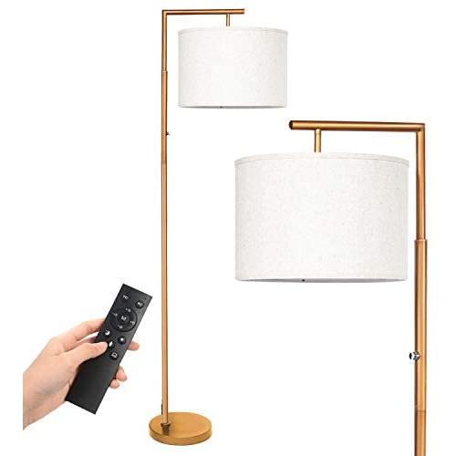 Deeak Floor lamp ,Stepless Brightness&4 Colors Temperature Modern Standing Shade Led Floor Lamp with Remote & Touch Control for Living Room,Office and Bedroom(9W LED Bulb Include)(Gold)