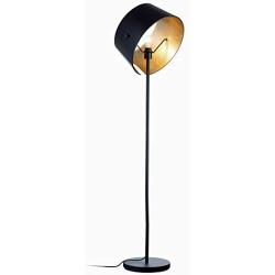 Ambiore Floor Lamp with Complimentary Bulb Zenith - Modern Contemporary Elegant Indoor Light for Living Room and Bedroom - Steel Made, Gold Color Leaf Foil - Black