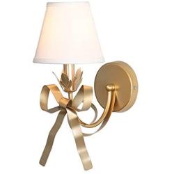 SHAOYH American Wall Lamp Bedside Wall Light Vintage Light Luxury Wall Lamp Living Room Wall Princess Bedroom Lamp Nordic Ins Little Girl Creative Bow Childrens Room Lamp Reading Light